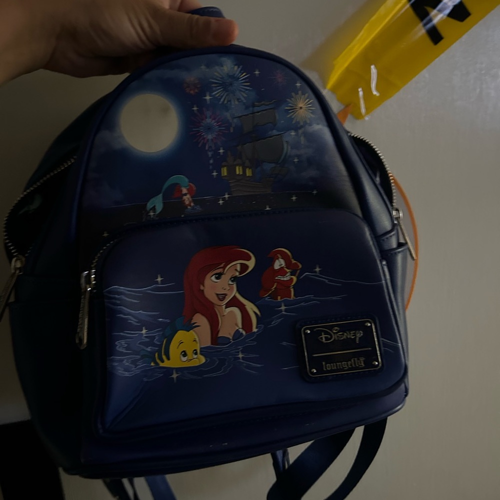 Loungefly Disney Ariel Kids Backpack - Blue and Red Accents